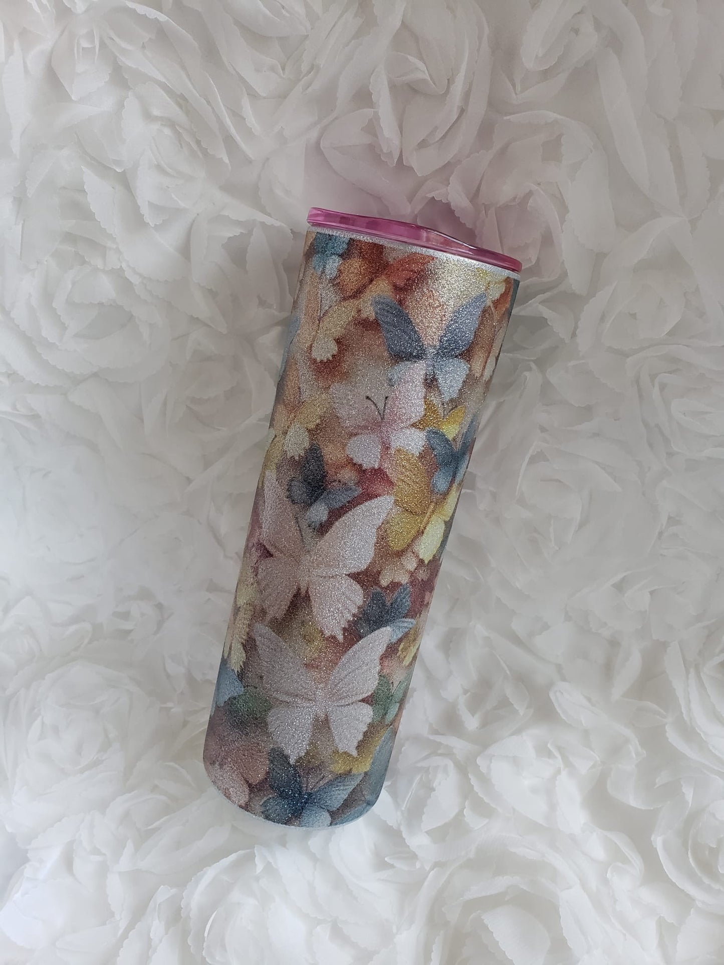Butterfly Glitter Subli Tumbler