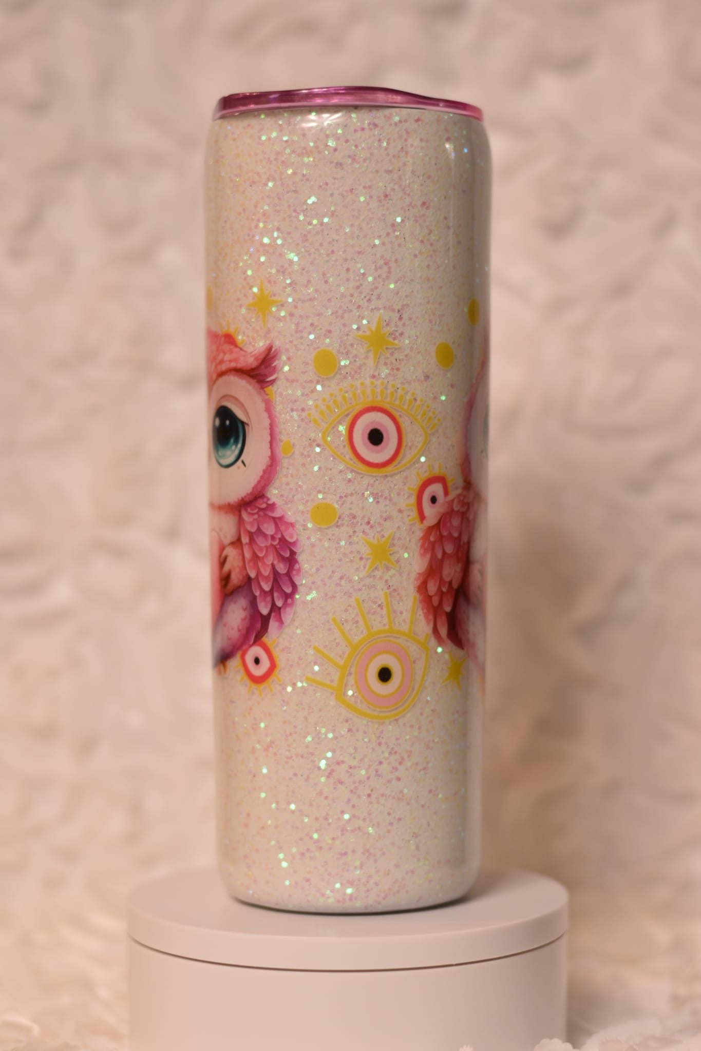 Owl Pink Resin Tumbler