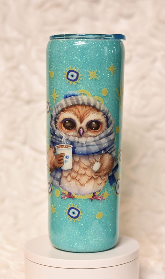 Owl Blue Resin Tumbler