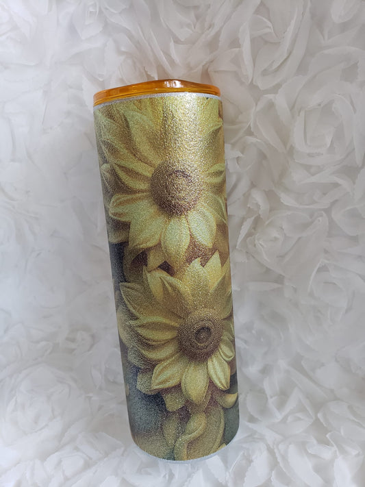 Sunflower Glitter Subli Tumbler