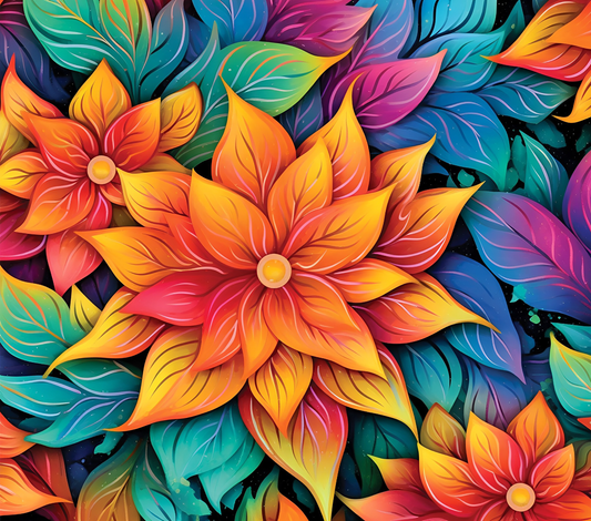 FLOWERS TUMBLERS SUBLIMATION TRANSFER