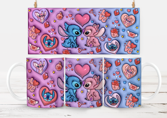 Stitch enamorado Sublimation Transfer Mug