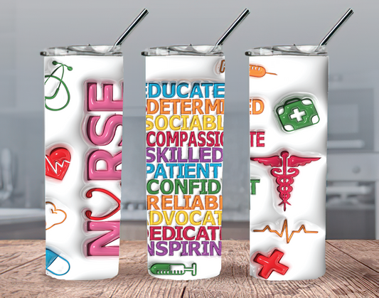 Sublimation Skinny Tumbler NURSE