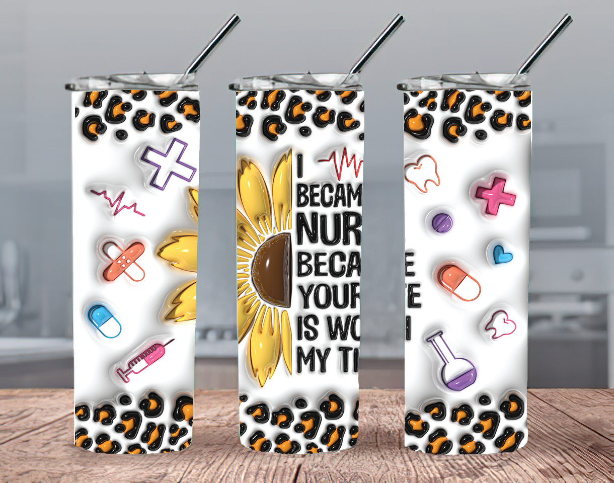 Sublimation Skinny Tumbler NURSE