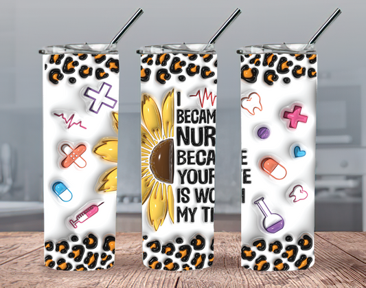 Sublimation Skinny Tumbler NURSE