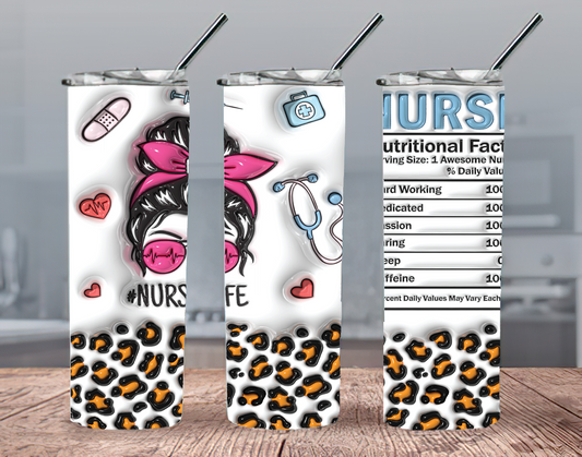 Sublimation Skinny Tumbler NURSE